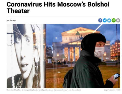 Nejslavnější ruské divadlo zasáhl koronavirus